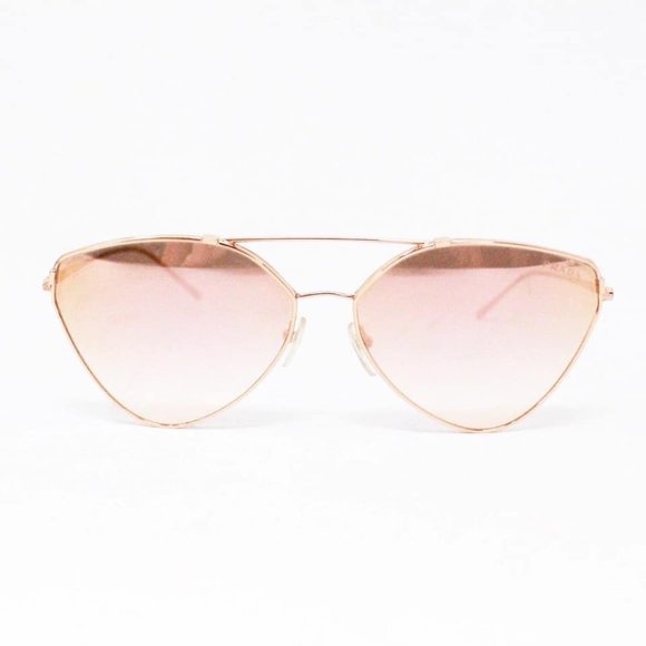 PRADA #38001 Gold & Pink Mirrored Aviator Sunglasses main image 10